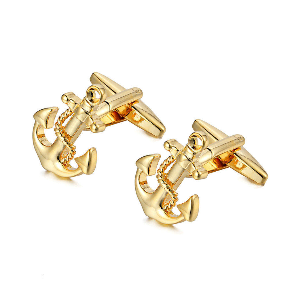 Anchor Cufflinks Exquisite Two-tone French Cuff Studs - Minihomy