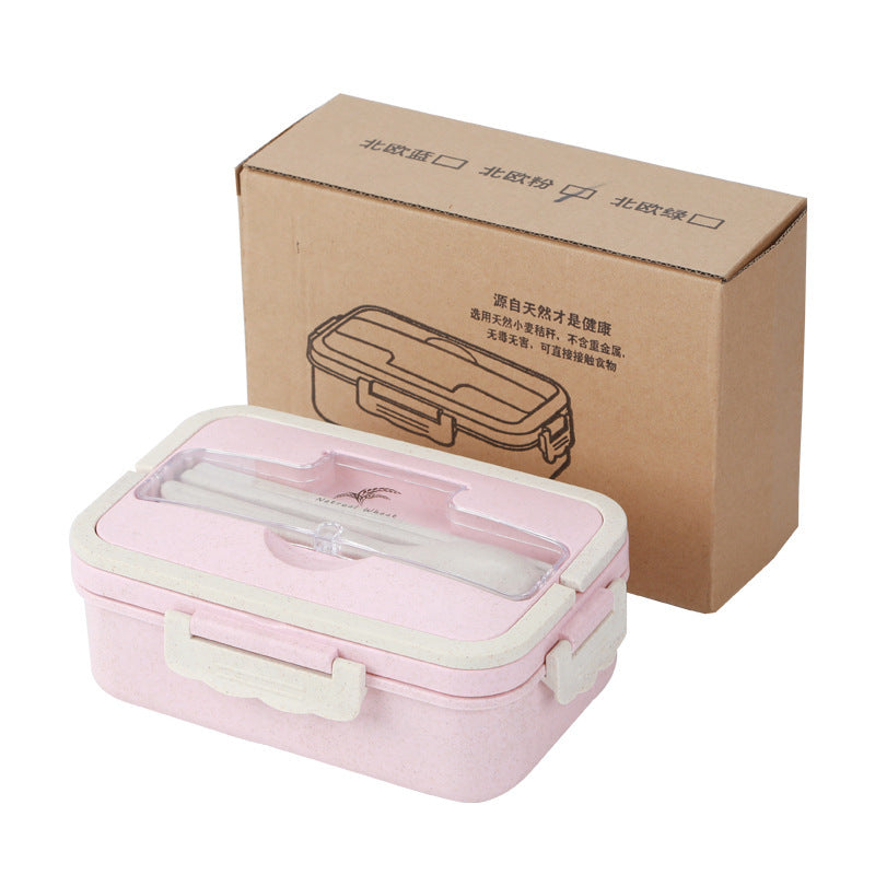 Korean-style Sealed Student Lunch Box With Lid And Compartment - Minihomy