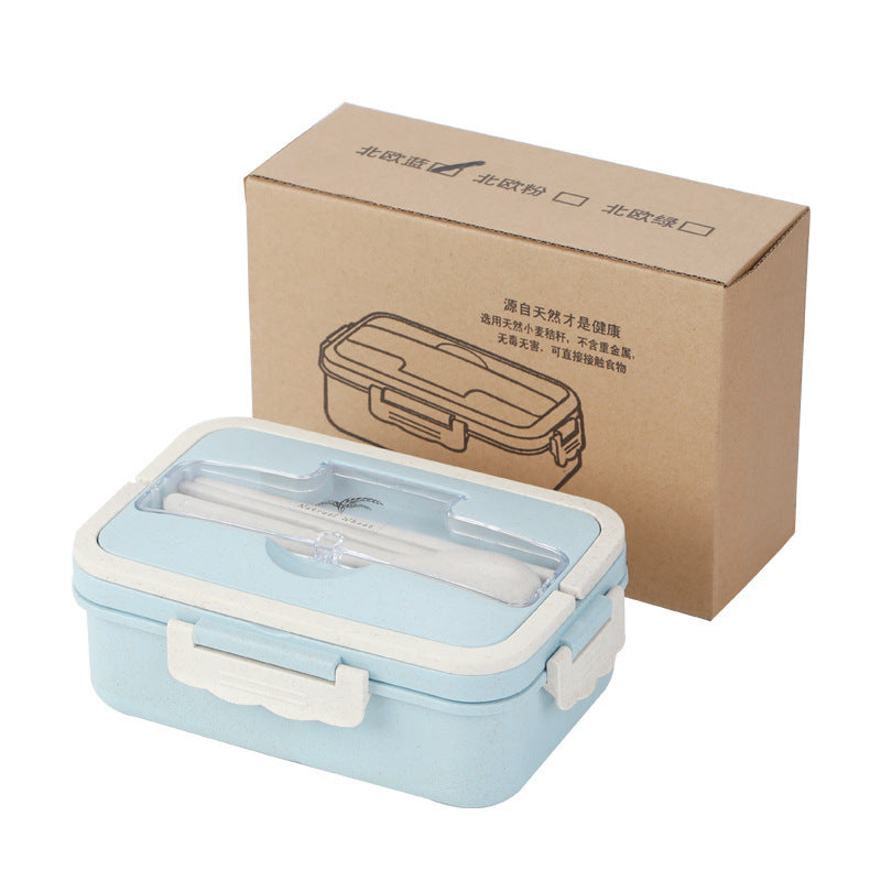 Korean-style Sealed Student Lunch Box With Lid And Compartment - Minihomy