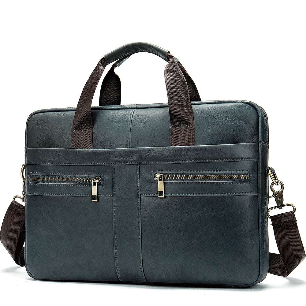 Business Leather Briefcase Men's Foreign Trade First Layer - Minihomy