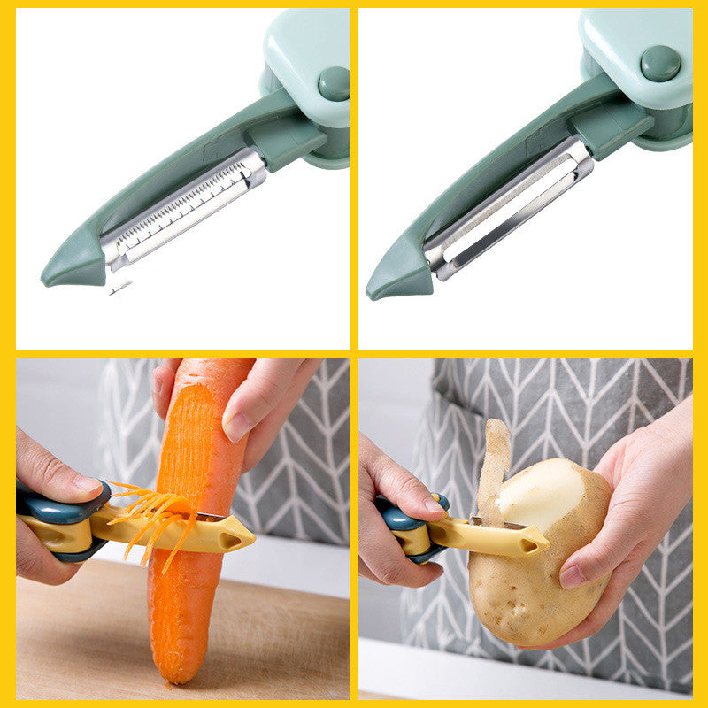 Fruit Peeler Paring Knife Two-in-one Fruit Vegetable Grater Scraper Multi-Functional Kitchen Cooking Tool - Minihomy