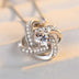 925 Sterling Silver Necklace For Women Forever Heart  Zircon Mosaic Necklaces & Pendants Gift - Minihomy