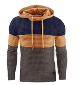 Men's Jacquard Sweater Long-sleeved Hoodie Warm Color Hooded Sweatshirt - Minihomy