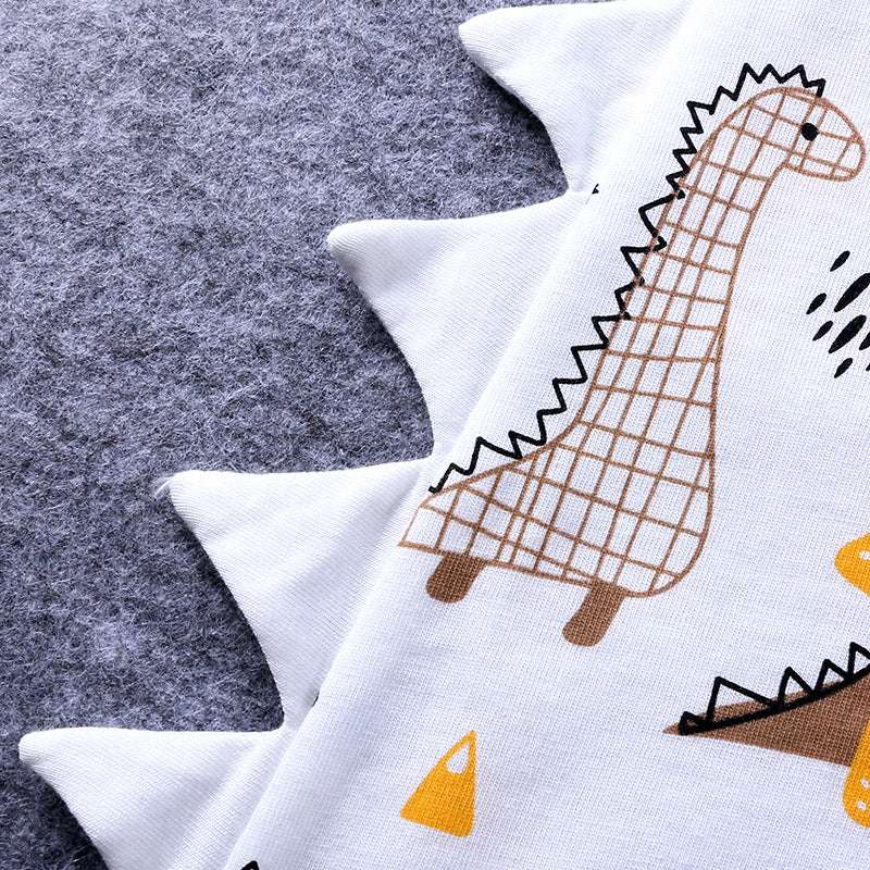 Baby Clothes One-piece Cartoon Dinosaur Short-sleeved Baby Romper - Minihomy