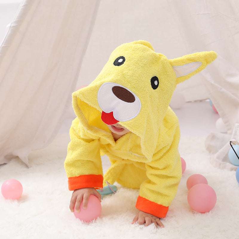 Cartoon Cute Animal Modeling Baby Bath Towels Baby Bathrobes Cotton Children's Bathrobes Baby Hooded - Minihomy