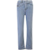 Irregular Belt High Waist Straight Distressed Light-colored Jeans - Minihomy