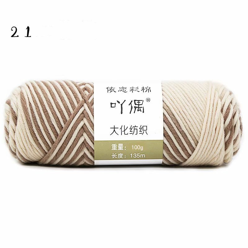 8 Strands Of Gradient Milk Cotton Wool Hand-knitted Medium Thick - Minihomy