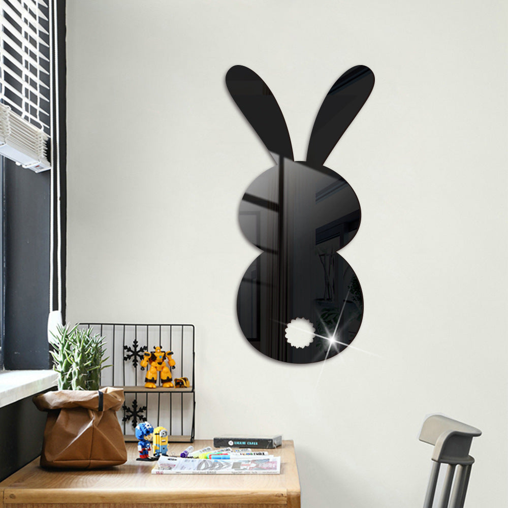 Easter Cartoon Rabbit Mirror Wall Sticker for Living Room Art Home Decor - Minihomy