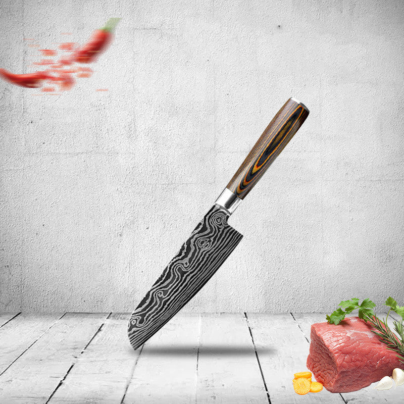 Laser Pattern Knife Fruit Knife Chef Knife Slicing Knife - Minihomy