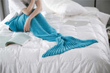 Mermaid Tail Blanket Knitted Crochet for Adult Childern Super Soft Sleeping Blankets - Minihomy