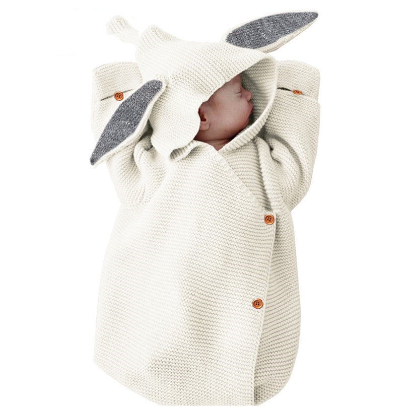 Baby Knitting Rabbit Sleeping Bags Hold Blanket - Minihomy