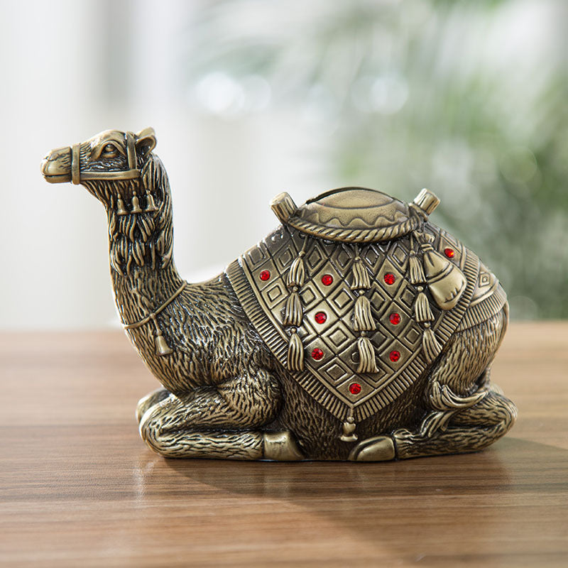 Desert Camel Piggy Bank Golden Handicraft Piggy Bank - Minihomy