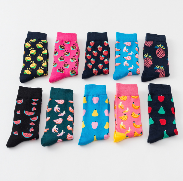 Happy tube socks fruit banana men's and women's socks - Minihomy