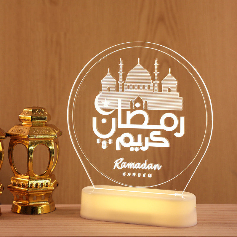 LED Ramadan Castle Moon Kerosene 3D Hanging Lamp - Minihomy