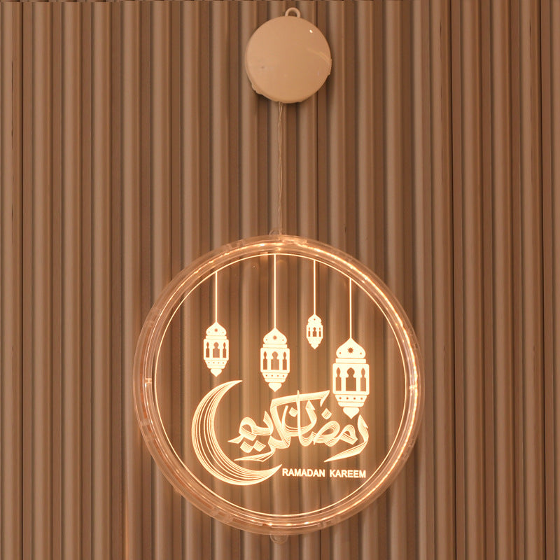 LED Ramadan Castle Moon Kerosene 3D Hanging Lamp - Minihomy