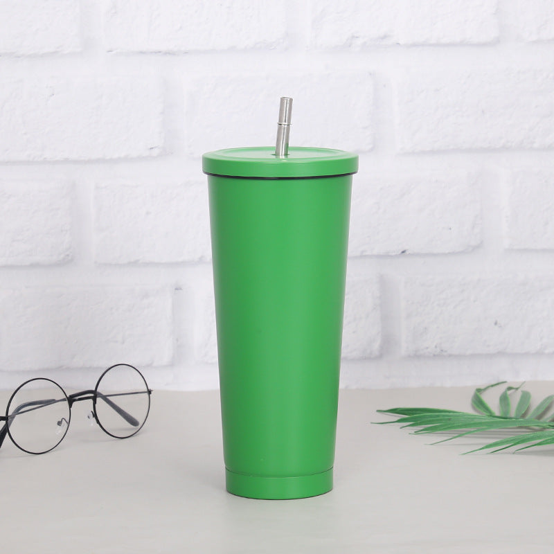 Creative Coffee Cup with Stainless Steel Straw Cup - Minihomy