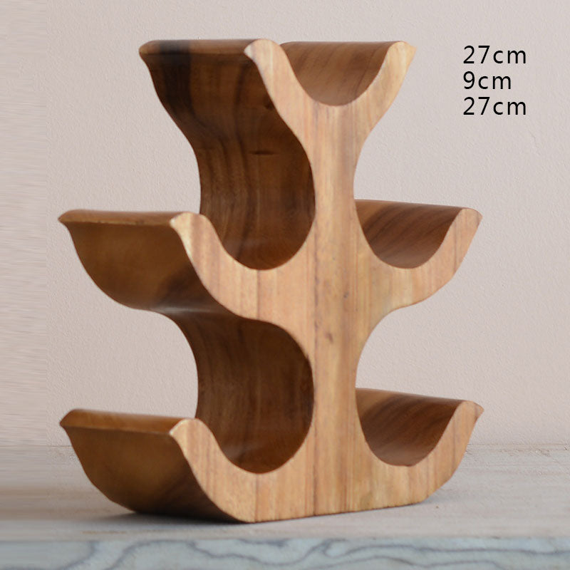 Handmade Solid Wood Creative Mango Wood Wine Rack Ornaments - Minihomy