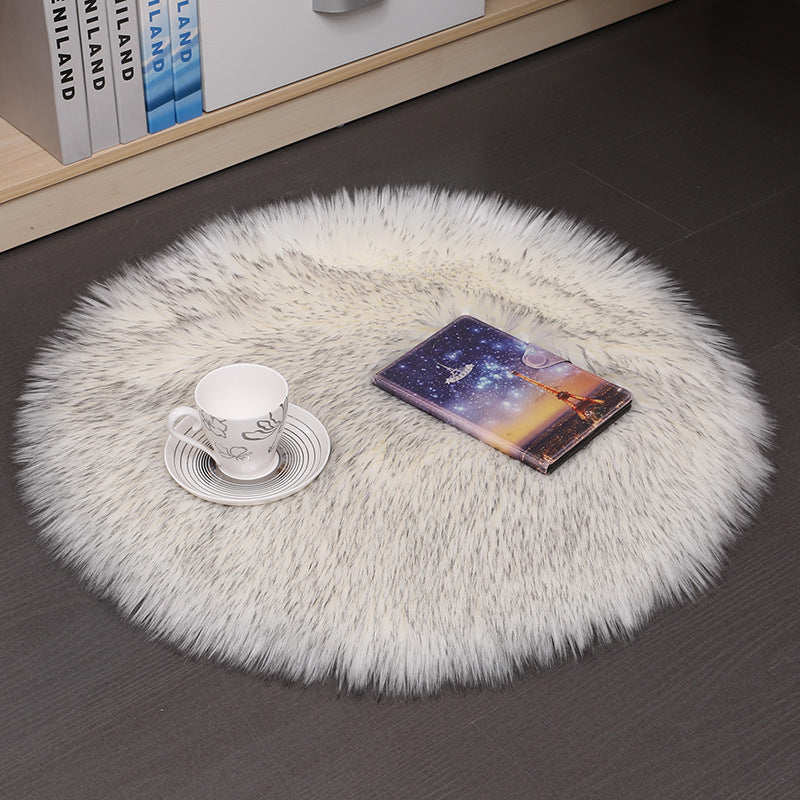 Hair Plush Carpet Floor Mats Household Floor Mats  Wool Round Bedroom Carpets - Minihomy