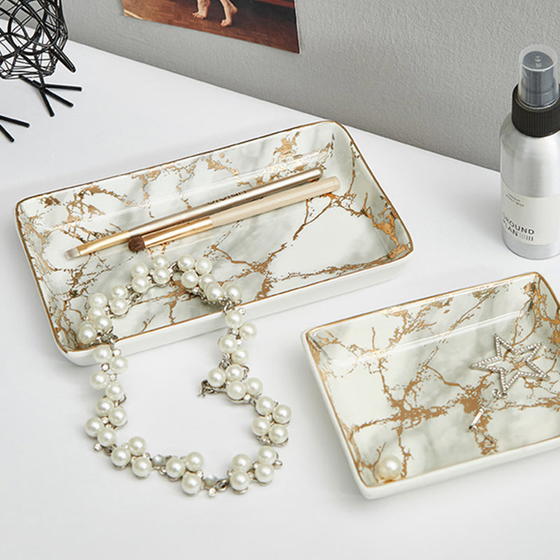 Nordic Ins Marble Pattern Creative Ceramic Tray - Minihomy