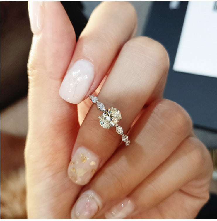 Simulation Moissanite Dove Egg Diamond Ring Female Ring