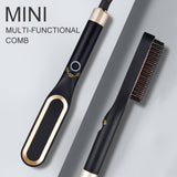 Mini Hair Straightener Brush Hot Comb Iron Ceramic - Minihomy