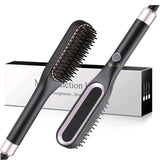 Mini Hair Straightener Brush Hot Comb Iron Ceramic - Minihomy