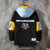 Men's Print Color Block Hooded Jacket - Minihomy