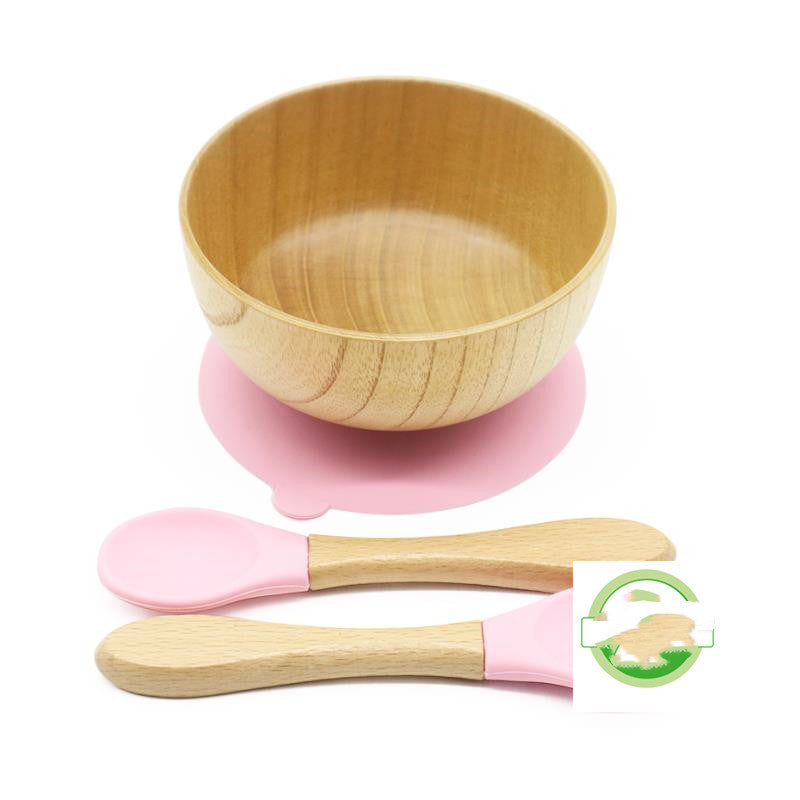 Anti-Fall And Anti-Scald Children's Tableware Suction Cup Bowl Bowl Spoon Set - Minihomy