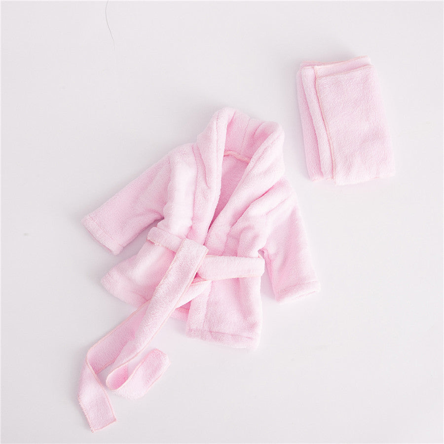 Baby Bathrobes Bath Towel Solid Color Warm - Minihomy