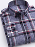 Cotton Plaid Shirt - Men's Long-Sleeved Cotton Fleece Shirt - Minihomy