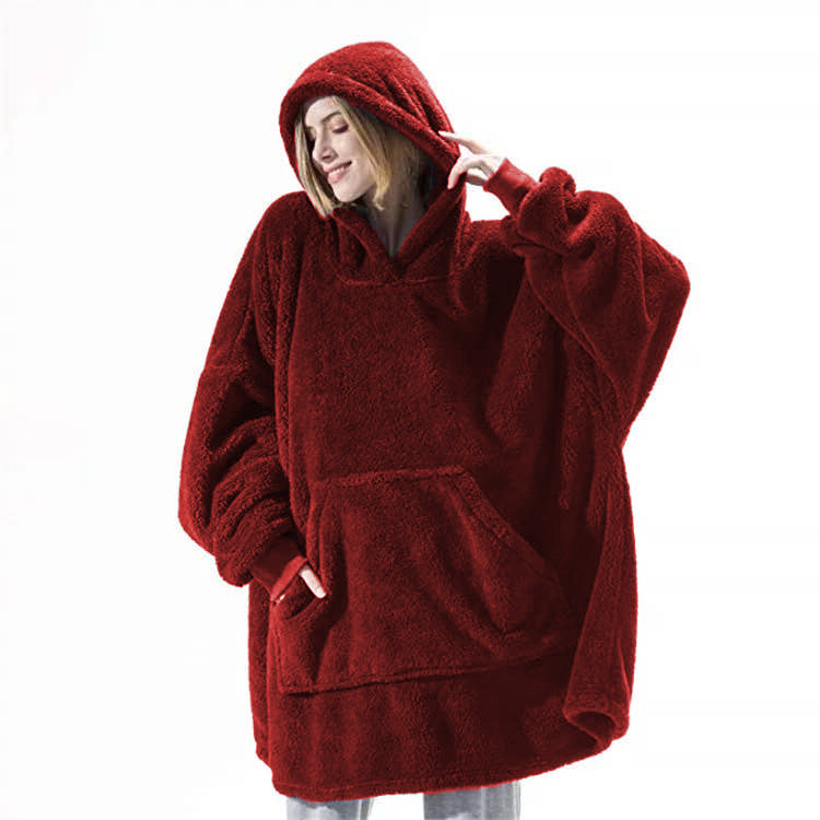 Comfortable Loose Double-Sided Fleece Thicker Wearable Blanket - Minihomy