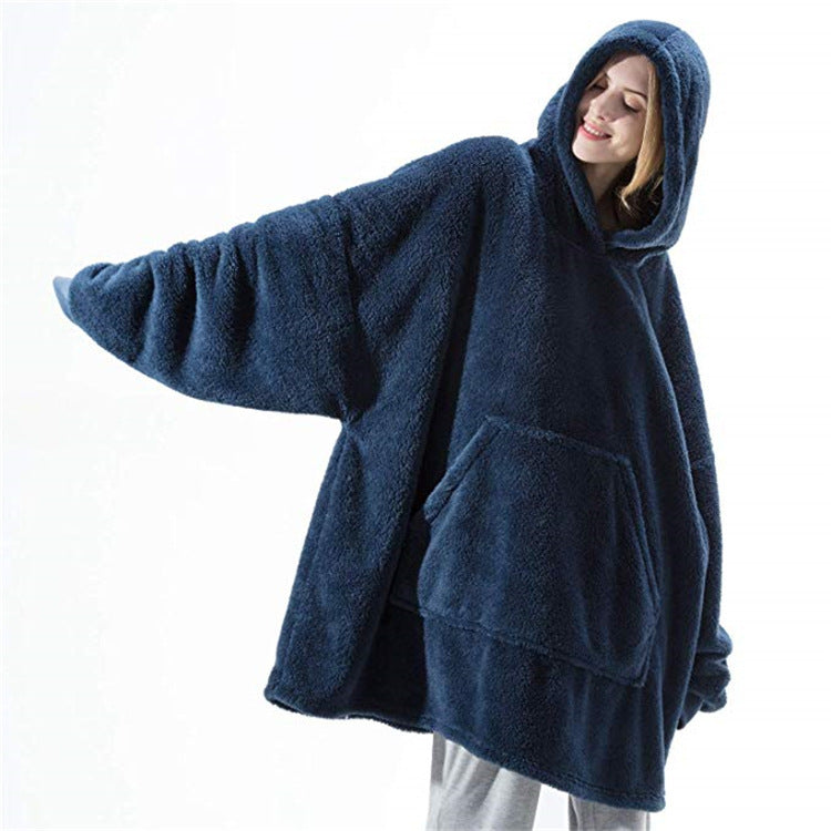 Comfortable Loose Double-Sided Fleece Thicker Wearable Blanket - Minihomy