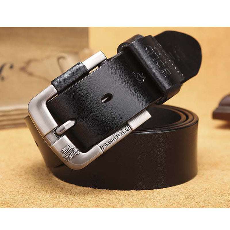 Men's Leather Belt with Cowhide Buckle - Stylish & Creative - Minihomy