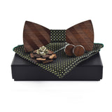 Bow Tie Set Square Scarf Cufflinks Brooch Set - Minihomy