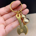 Brass Five Emperor Money Gourd Keychain Pendant - Minihomy