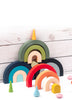 Children Wooden Rainbow Arched Stacked Toys Montessori Education Building Blocks - Minihomy