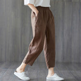 Spring And Autumn Cropped Trousers Women Casual Pants