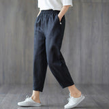 Spring And Autumn Cropped Trousers Women Casual Pants