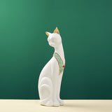 Creative European-Style Cute Pharaoh Lucky Cat Ornaments Home Desktop Decoration Resin Crafts Opening Housewarming Gift - Minihomy