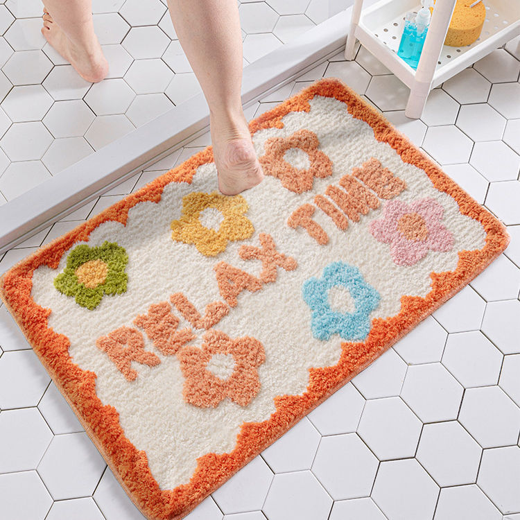 Bathroom Floret Carpet Flower Area Rugs Anti Slip - Minihomy