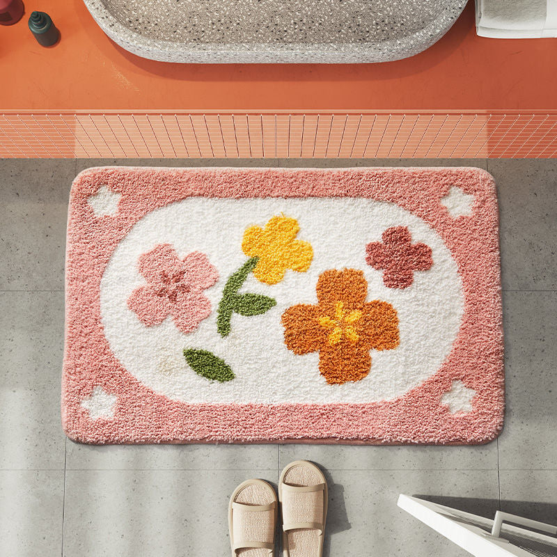 Bathroom Floret Carpet Flower Area Rugs Anti Slip - Minihomy