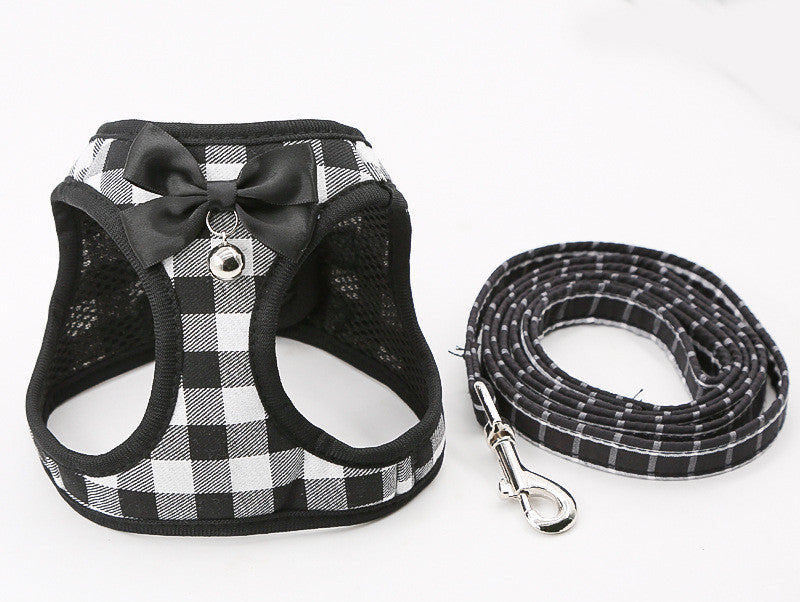 Cat Chain Traction Rope Set Chest Harness Cat Collar Dog Leash - Minihomy