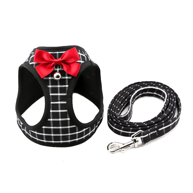 Cat Chain Traction Rope Set Chest Harness Cat Collar Dog Leash - Minihomy