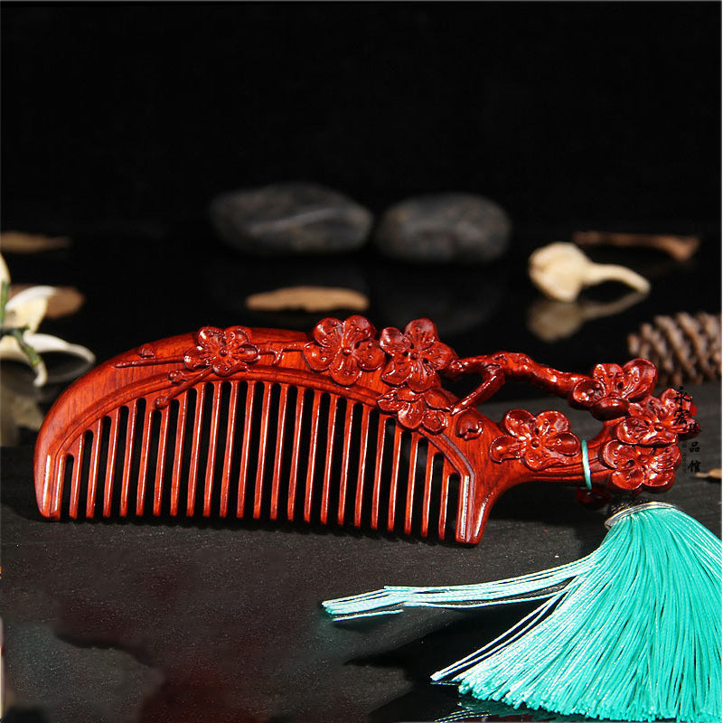 Red Sandalwood Comb Mahogany Angel Wing Comb Whole Wood Comb Can Be Customized Engraving Creative Gifts