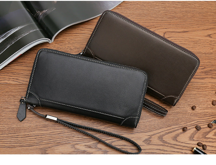 Men's Leather Clutch Wallet - Slim & Stylish Business Card Holder - Minihomy