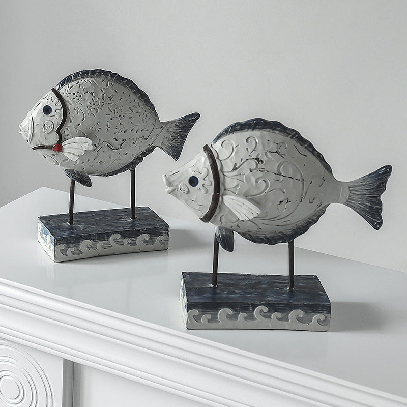 Nordic Resin Desktop Decoration American Countertop Home Fish Decoration Decoration Living Room Study Bedroom - Minihomy