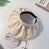 Ladies Outdoor Sun-Protect Shade Folding Headband Shell Sun Hat - Minihomy