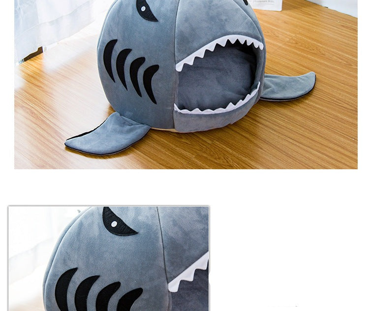 Creative Dual-Purpose Shark Pet Bed Small Dogs And Cats Warm Pet Bed - Minihomy