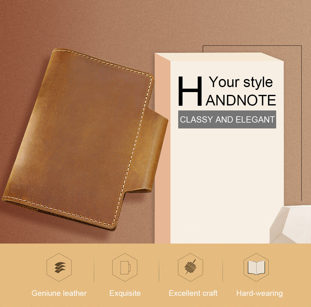 Notepad Leather Magazine Cover Travel Notebook Diary - Minihomy