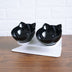 Cat Double Bowl Transparent Non-slip Food Water Bowl Pet Cat Bowls Dog Feeding Bowl - Minihomy